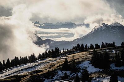 The top of the slopes at France's Le Semnoz ski resort on December 27. AFP 