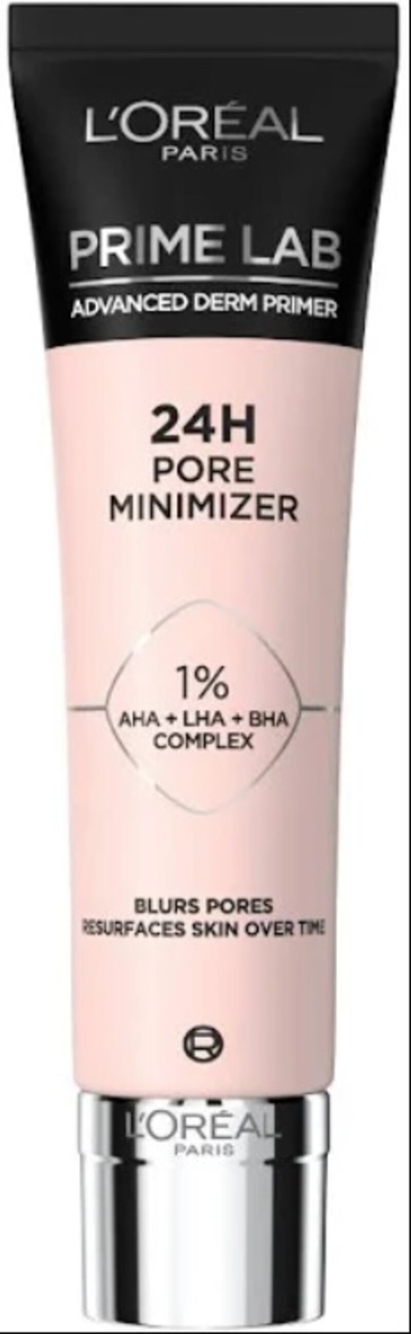 L'Oreal Paris Prime Lab Pore Minimizer: Advanced Derm Blurring Primer. Creates a matte-effect finish and extends the wear of daily make-up; Dh78.10 at noon.com. Photo: L’Oreal Paris