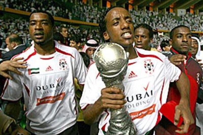 Members of the UAE's triumphant 2007 Gulf Cup team who beat Oman 1-0 in the final.