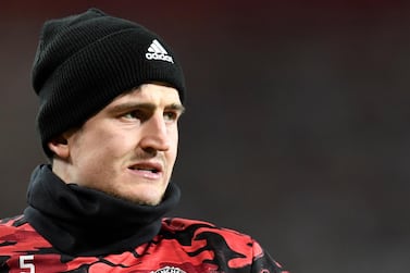 Manchester United's Harry Maguire is determined to put an end to Chelsea's unbeaten run under Thomas Tuchel. EPA