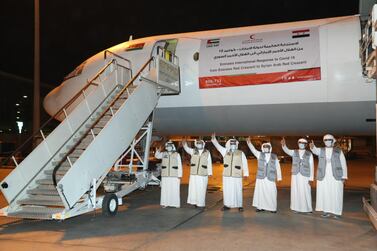 A previous shipment of aid from Emirates Red Crescent to Syria. The UAE has sent aid across the world to help tackle the Covid-19 pandemic. Courtesy: Wam