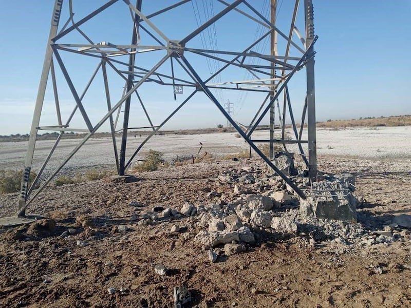  Jurf Al Sakhar attack: after ISIS conducted an attack there last night on an electricity tower. Photo supplied by residents of the southern Iraqi governorate of Babel