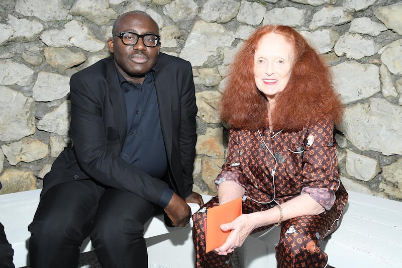 SAINT-PAUL-DE-VENCE, FRANCE - MAY 28: Edward Enninful and Grace Coddington attend Louis Vuitton 2019 Cruise Collection at Fondation Maeght on May 28, 2018 in Saint-Paul-De-Vence, France.  (Photo by Pascal Le Segretain/Getty Images for Louis Vuitton)