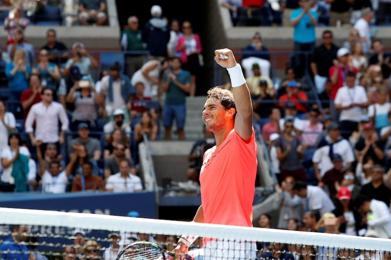 Tennis - US Open - New York, U.S. - September 4, 2017 - Rafael Nadal of Spain celebrates winning his fourth round match against Alexandr Dolgopolov of Ukraine. REUTERS/Andrew Kelly