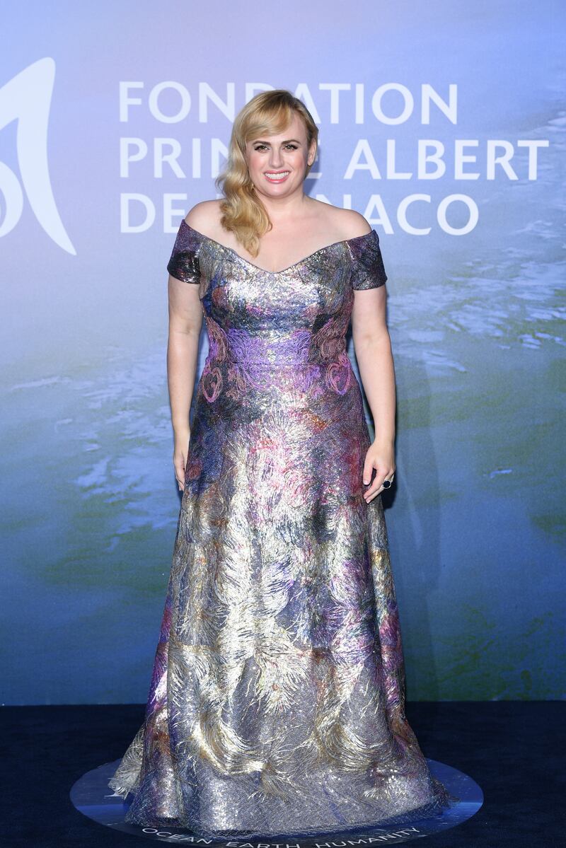 Rebel Wilson, wearing silver Rene Ruiz Collection, attends the Monte-Carlo Gala For Planetary Health on September 24, 2020 in Monaco. Getty Images