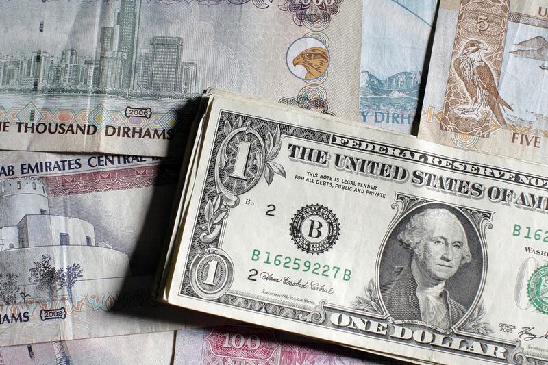 The UAE dirham is pegged to the US dollar, so investors here have the same advantages of a strong currency. Ryan Carter / The National )