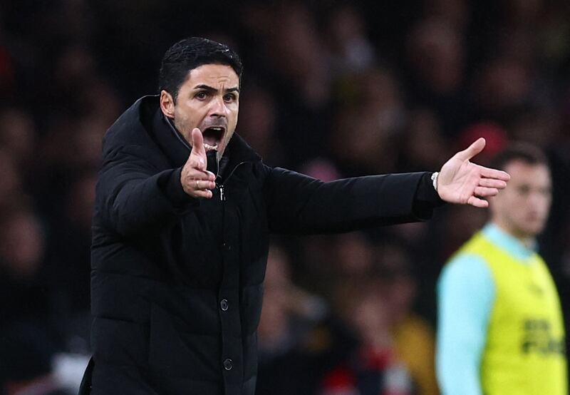 Mikel Arteta during the Newcastle draw. Reuters