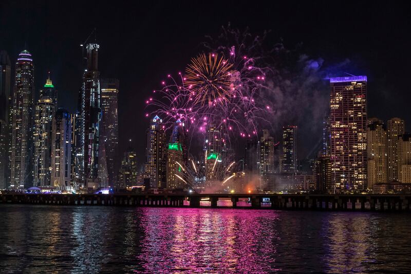 The JBR fireworks were full of colour. Antonie Robertson / The National