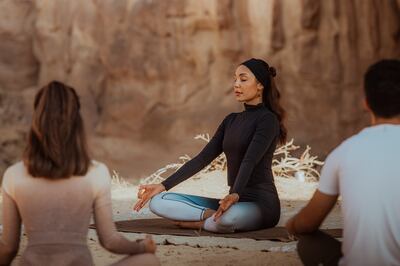 Yoga instructor Asta Barry leads a meditation session. Photo: Habitas