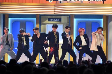 K-pop stars BTS are the most popular Korean band in the UAE and Saudi Arabia, according to Spotify. AP 