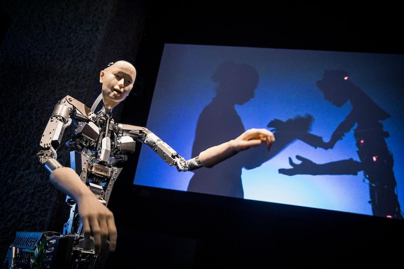 Humanoid robot Alter 3 at London's Barbican museum. Rapid technology development is outpacing regulators' abilities to provide adequate oversight. Anna Dabrowski / Barbican 