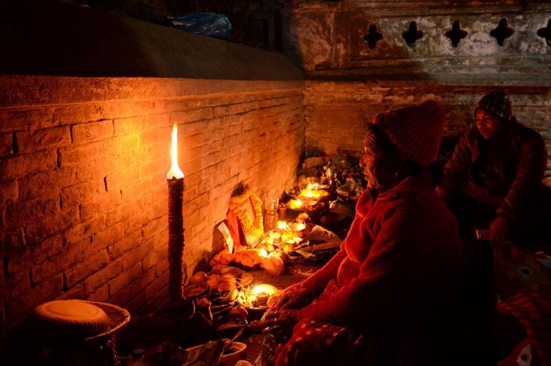 The ritual is held in memory of deceased family members. AFP