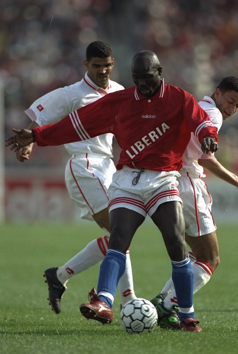 6: George Weah - Liberia (75 caps, 18 goals). Played in two African Cup of Nations for minnows Liberia. Getty