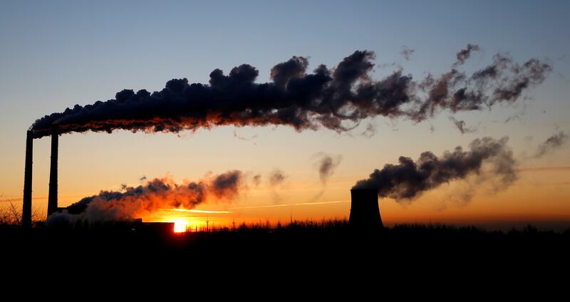 The sun rises behind a gas-fired power station in Minsk, Belarus. Reuters