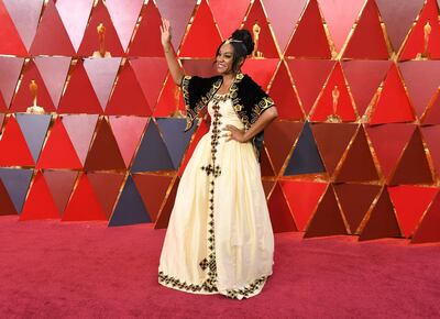 Comedian Tiffany Haddish arrives for the 90th Annual Academy Awards on March 4, 2018, in Hollywood, California.  / AFP PHOTO / ANGELA WEISS