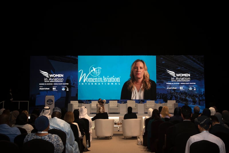 Delegates at the Women in Aviation conference in Dubai heard panellists predict that AI will eliminate some jobs, but create others. Shruti Jain / The National