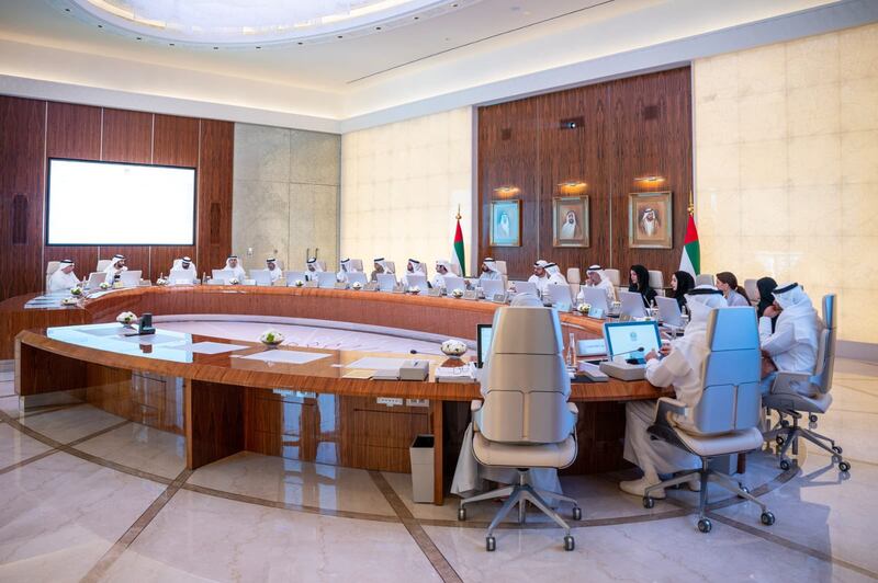 The cabinet meeting at Qasr Al Watan in Abu Dhabi. Dubai Media Office