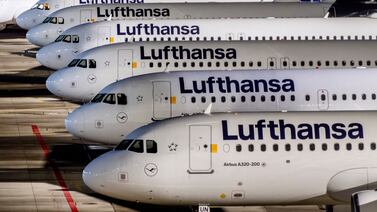 Frankfurt airport. A union has called on Lufthansa ground staff at seven German airports to walk off the job for a day on Tuesday. AP
