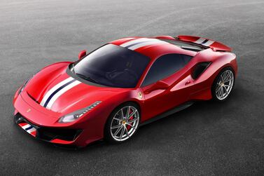 The Ferrari 488 Pista, pictured, is among the vehicles affected. Ferrari