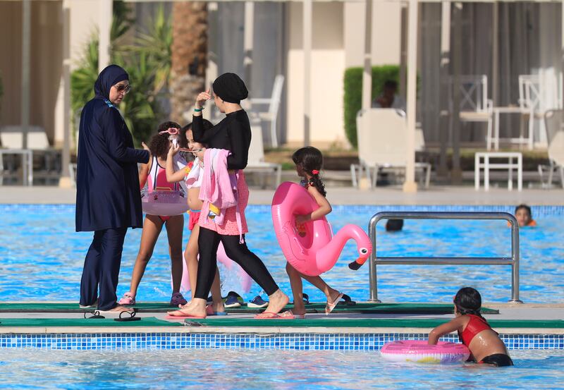 Women wear burqinis at a Red Sea resort in Hurghada, Egypt. Reuters