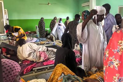 People injured in fighting between the Sudanese army and the RSF receive treatment at a hospital in El Fasher, Sudan. Doctors Without Borders / AFP