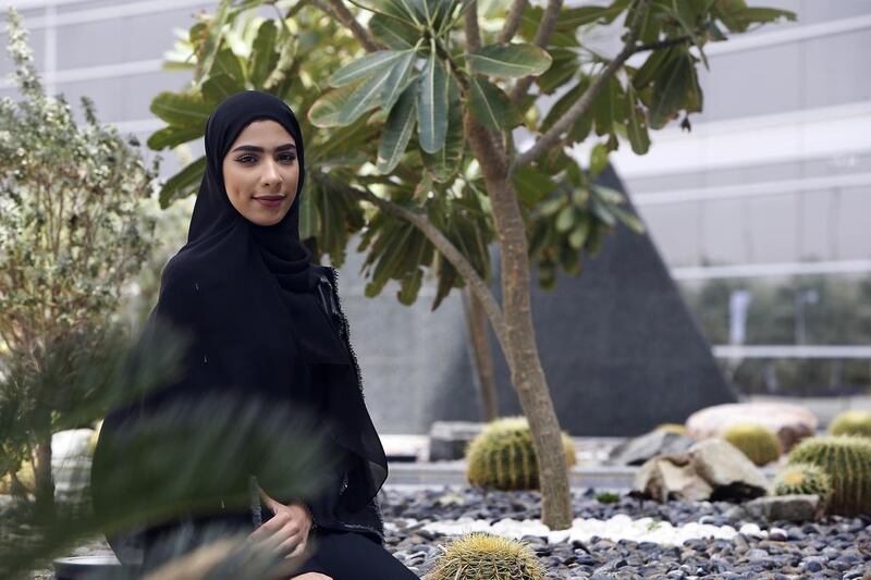 Sheikha Al Shamsi, a student at UAEU, makes it her daily duty to conserve, re-use and protect the environment. Ravindranath K / The National