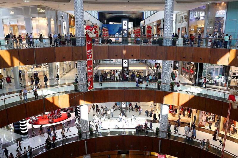 The number of high-spending Russian visitors splashing their cash at The Dubai Mall has also fallen dramatically. Pawan Singh / The National