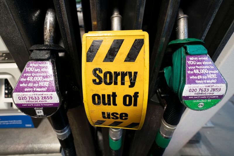 Last week UK drivers were told to keep a quarter tank in their vehicles to avoid running out of fuel mid-journey. Photo: AP