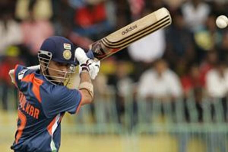 The Indian batsman Sachin Tendulkar scored a magnificent 138 against Sri Lanka in the Tri-series final in Colombo.
