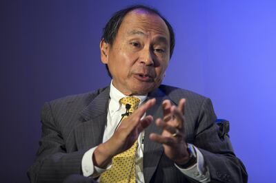 WASHINGTON, USA - OCTOBER 14: Francis Fukuyama speaks during the Arab Center Washington D.C.'s first annual conference titled 'Democracy in the Arab World: The Obama Legacy and Beyond' in Washington, USA on October 14, 2016. (Photo by Samuel Corum/Anadolu Agency/Getty Images)