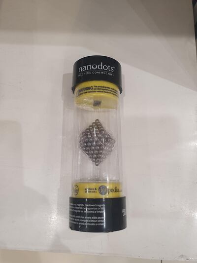 The magnetic balls product by Nanodots that was recalled by the ministry. Courtesy Manaa