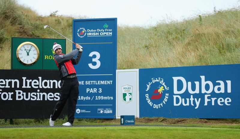 Peter Uihlein in action during practice ahead of the Dubai Duty Free Irish Open at Portstewart Golf Club on July 4, 2017 in Londonderry, Northern Ireland.