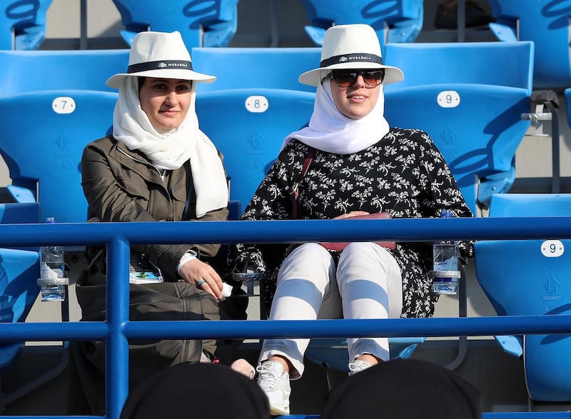 Abu Dhabi, United Arab Emirates - Reporter: Jon Turner: Fans watch the fifth place play-off between Andrey Rublev v Hyeon Chung at the Mubadala World Tennis Championship. Friday, December 20th, 2019. Zayed Sports City, Abu Dhabi. Chris Whiteoak / The National