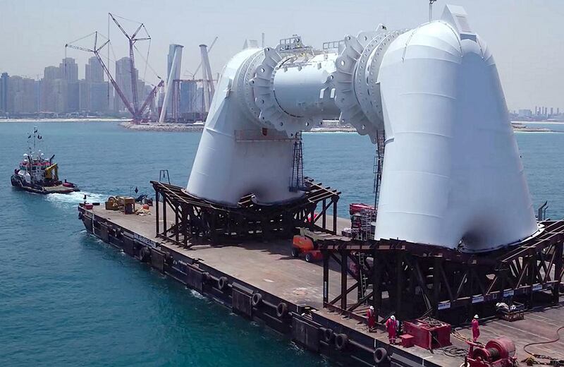 Meraas, a Dubai-based holding company, has announced the completion of a significant milestone in the construction of its observation wheel to be located on Bluewaters Island. Courtesy Meraas