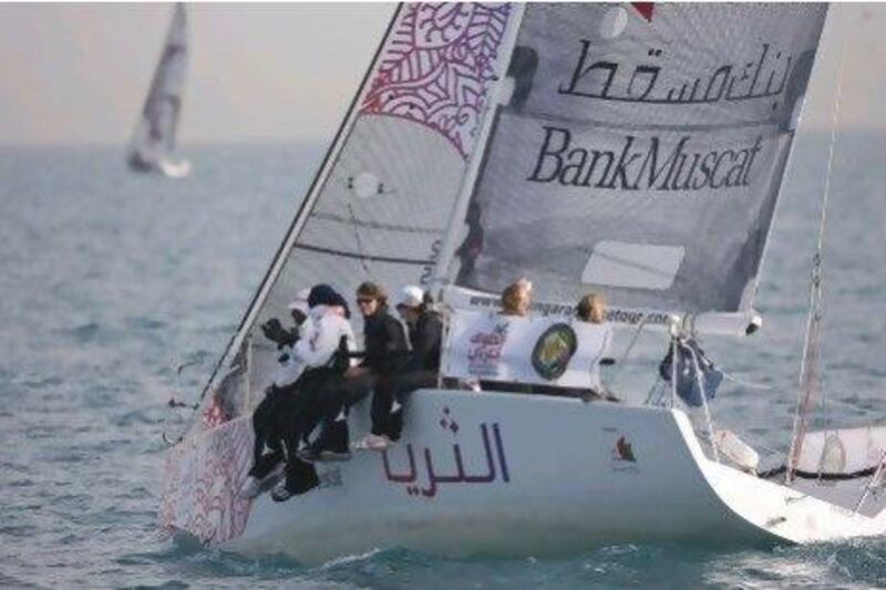 The all-femle Al Thuraya Bank Muscat crew on their way to Abu Dhabi.