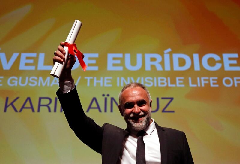 Director Karim Ainouz celebrates winning the Grand Prix Un Certain Regard Award for the film "The Invisible Life of Euridice Gusmao" (A Vida Invisivel de Euridice Gusmao). Reuters