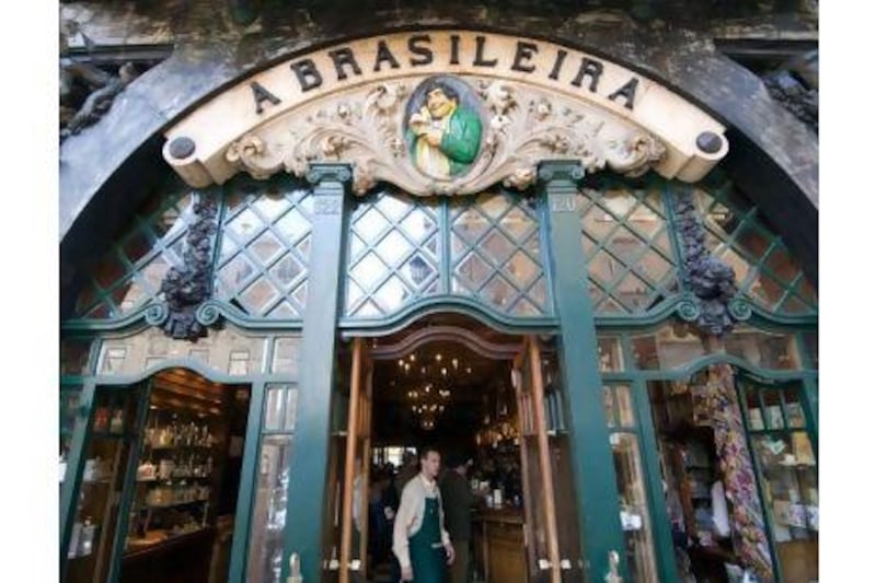 A Brasileira, in the district of Chiado, is one of Lisbon's best-known cafes. Alamy