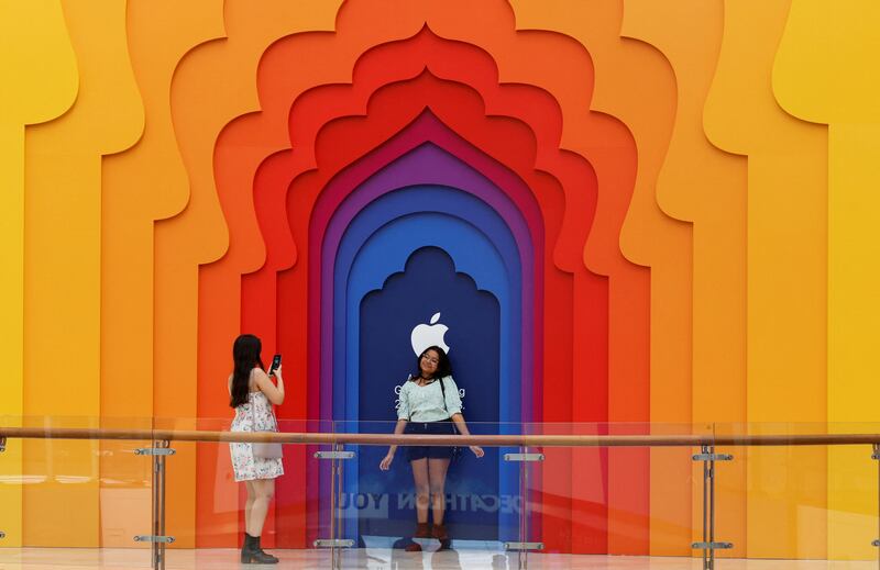 An Apple retail store that will launch soon at a mall in the Indian capital of New Delhi. Reuters