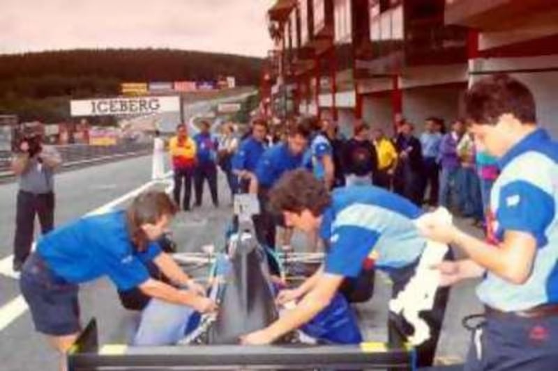 Fabrizio Barbazza (ITA) AGS JH25B Cosworth.
Formula One World Championship. Belgium Grand Prix, Spa, Belgium. 25 August 1991.