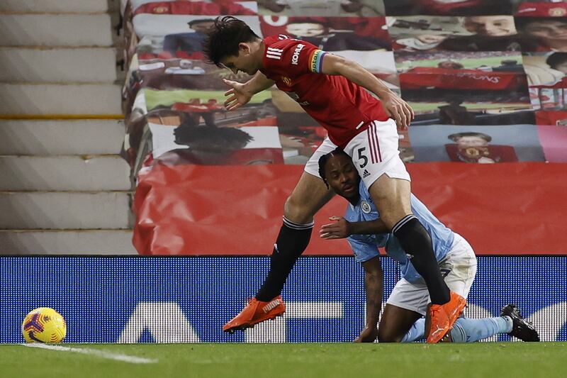 Harry Maguire, 7 - Won three derbies since he joined United. Late yellow for a foul on Gabriel Jesus as he tired, but concentrated well, blocked and cajoled those around him effectively. EPA