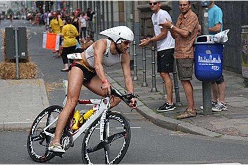 Faris al Sultan, captain of Team Abu Dhabi Triathlon, had found his rhythm on the cycling stage and was leading for the major part of it when he followed a wrong motorbike and went off track in Frankfurt.