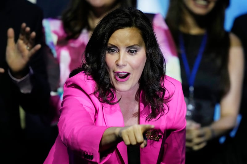 Michigan Democratic Governor Gretchen Whitmer speaks during election night in Detroit.  AP