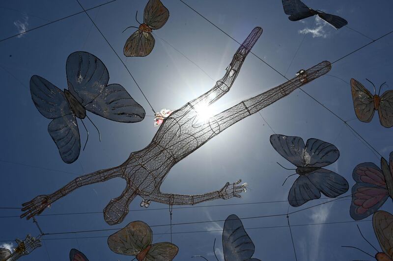 Artwork in Cantarranas, famous for its large open air gallery, in Francisco Morazan department, Honduras. AFP