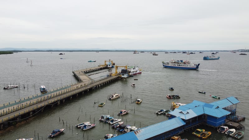A harbour in Penajam North Paser regency. Visitors can take motorboats or ferry vessels to reach the regency from Balikpapan, a major city in Indonesia's East Kalimantan province. Photo: Syahruddin