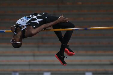 Mutaz Essa BARSHIM from Qatar competes in the High Jump men final of the Diamond League track and field meeting in Florence on June 10, 2021. (Photo by STEFANO RELLANDINI / Diamond League AG)