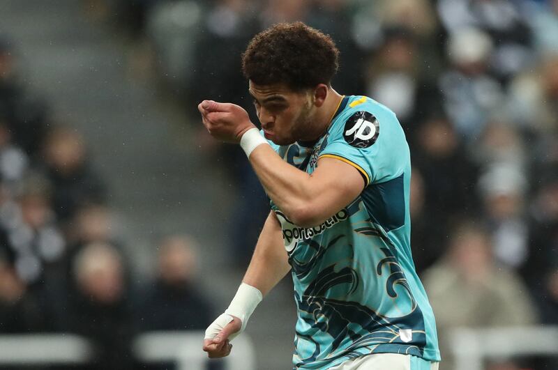 Southampton's Che Adams celebrates pulling a goal back. Reuters