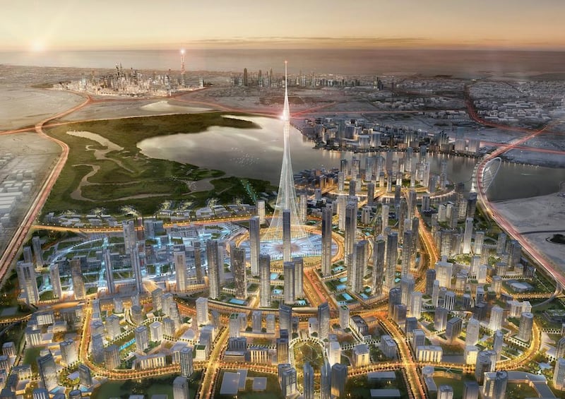 Emaar, the developer of the world's tallest building in Dubai says it plans to build an even taller tower in the Mideast commercial hub, called the Tower at Dubai Creek Harbour. Renderings courtesy Emaar