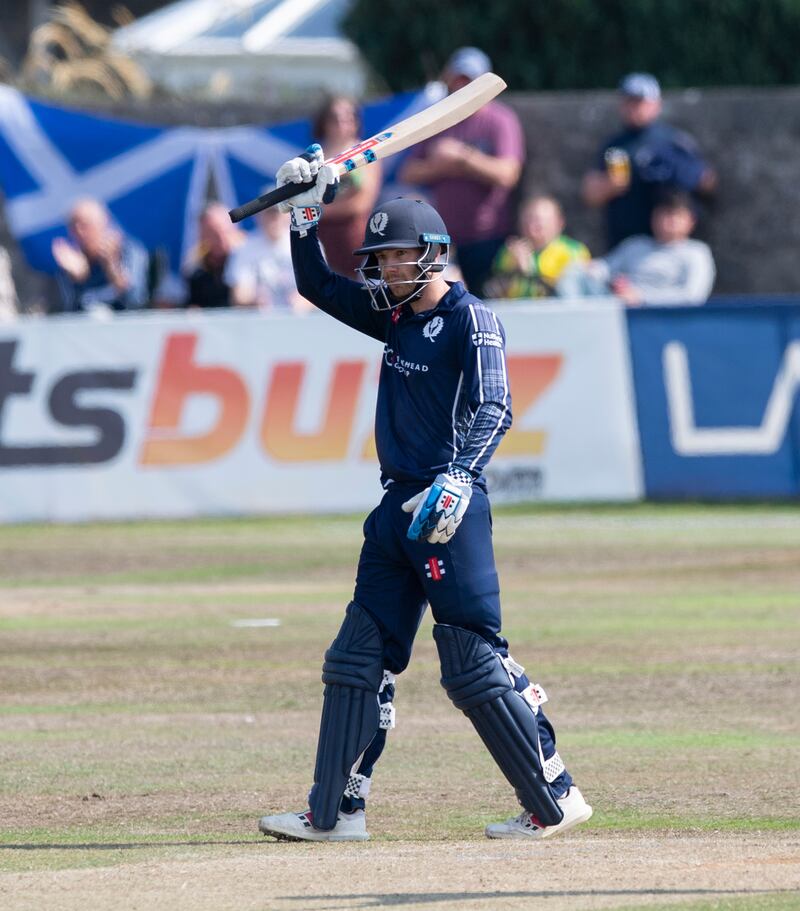 Matthew Cross top scored for Scotland with 85, at the ground where he first started out in cricket.