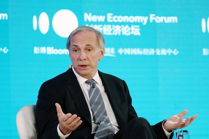 Ray Dalio, founder of Bridgewater Associates LP, speaks during a panel discussion at the Bloomberg New Economy Forum in Beijing, China, on Thursday, Nov. 21, 2019. The New Economy Forum, organized by Bloomberg Media Group, a division of Bloomberg LP, aims to bring together leaders from public and private sectors to find solutions to the world's greatest challenges. Photographer: Takaaki Iwabu/Bloomberg