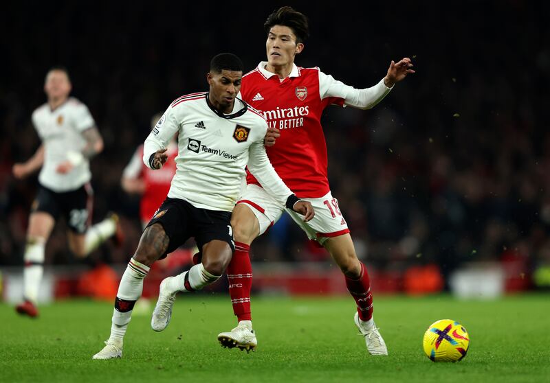 SUBS: Takehiro Tomiyasu (On for White 46’) 7: Always looking to push forward after coming on, although keeping tabs on Rashford was his big test which he pretty much passed. AP